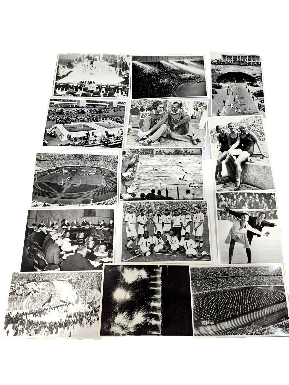 Lot 42 Antique 1936 Olympics German Large Photo Cards 2 Jesse Owens Luz Long Ind